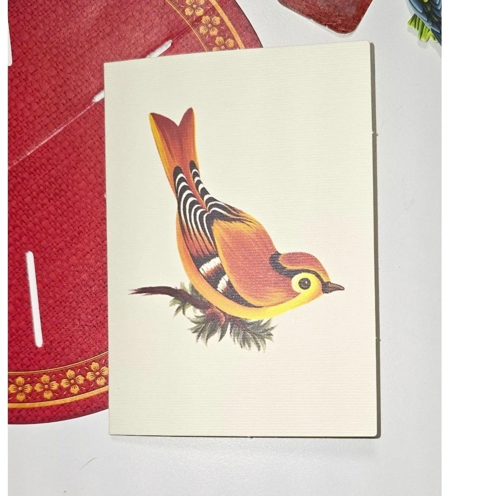 FreshCut Paper Winter Tree 3D Pop Up Card With Bird Embellishments card Kit guc